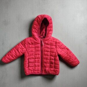 * CAT & JACK Red Hooded Quilted Fleece Lined Winter Parka Boys Size 12 months